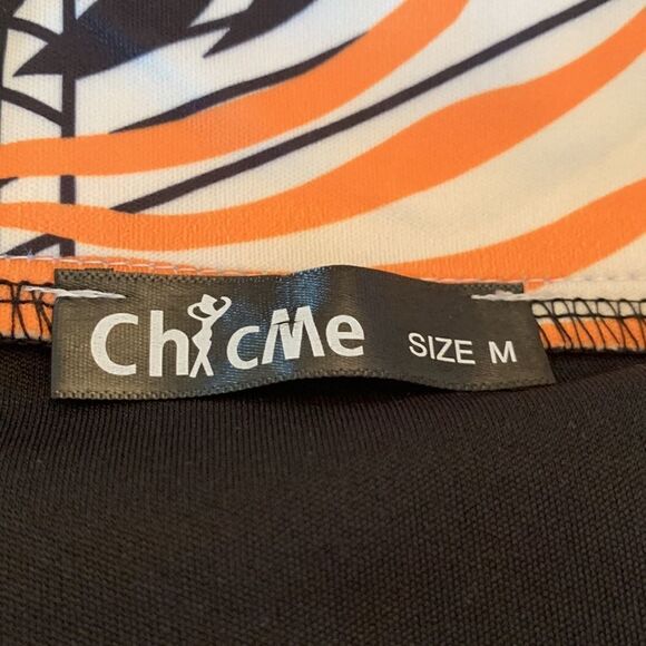 Chic Me black and orange tank top Size M Adjustable straps - Picture 5 of 5